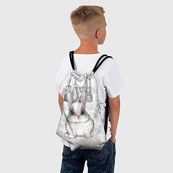 Рюкзак-мешок Белый кролик и снежинки 2023, цвет: 3D-принт — фото 2