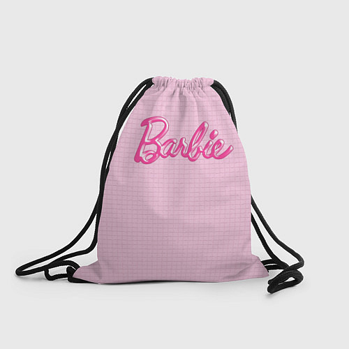 Мешок для обуви Барби - логотип на клетчатом фоне / 3D-принт – фото 1