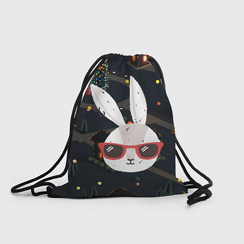 Мешок для обуви Зайчик в очках новый год / 3D-принт – фото 1