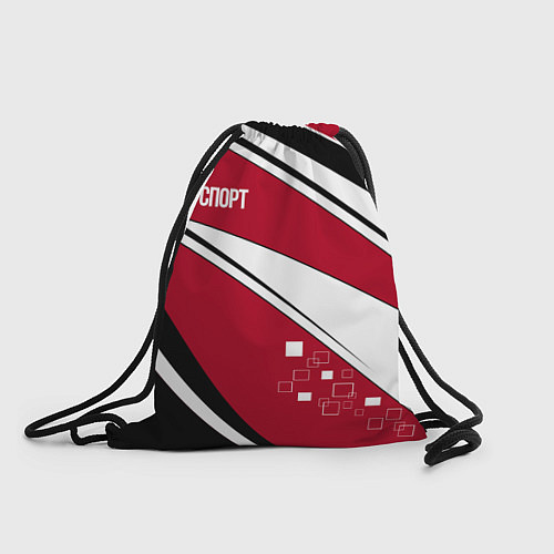 Мешок для обуви Красно черная абстракция на белом спорт / 3D-принт – фото 1