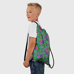 Рюкзак-мешок Яркий неоновый цветочный узор, цвет: 3D-принт — фото 2