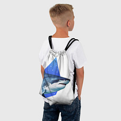 Рюкзак-мешок Акула в снежинках, цвет: 3D-принт — фото 2