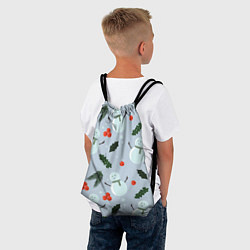 Рюкзак-мешок Снеговики и ягодки, цвет: 3D-принт — фото 2