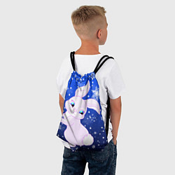 Рюкзак-мешок Кролик на фоне снежинок, цвет: 3D-принт — фото 2