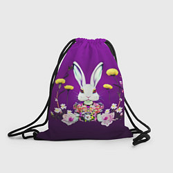 Рюкзак-мешок Кролик с одуванчиками, цвет: 3D-принт