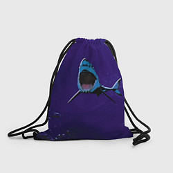 Рюкзак-мешок Акула в синем море, цвет: 3D-принт