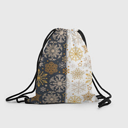 Рюкзак-мешок Рождественские милые золотые снежинки, цвет: 3D-принт