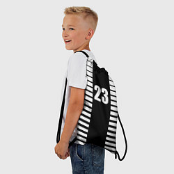 Рюкзак-мешок Черно белый полосатый фон, цвет: 3D-принт — фото 2