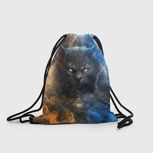 Мешок для обуви Брутальный черный кот / 3D-принт – фото 1