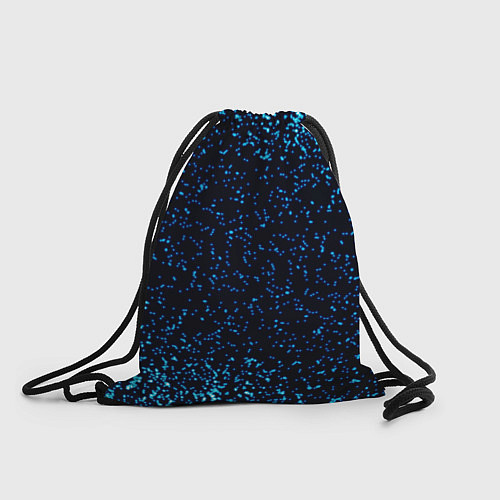 Мешок для обуви Неоновый синий блеск на черном фоне / 3D-принт – фото 1
