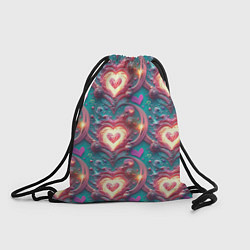 Рюкзак-мешок Паттерн пылающие сердца, цвет: 3D-принт