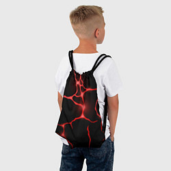 Рюкзак-мешок Красные неоновые трещины, цвет: 3D-принт — фото 2