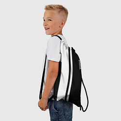 Рюкзак-мешок Чёрные и белые полоски, цвет: 3D-принт — фото 2