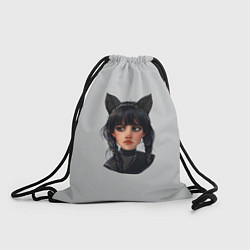 Рюкзак-мешок Wednesday white cat, цвет: 3D-принт