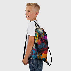 Рюкзак-мешок Волк, яркие цвета, цвет: 3D-принт — фото 2