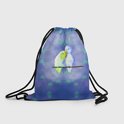 Рюкзак-мешок Влюбленные попугаи в день Святого Валентина, цвет: 3D-принт