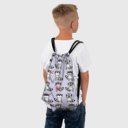 Рюкзак-мешок Забавные еноты, цвет: 3D-принт — фото 2
