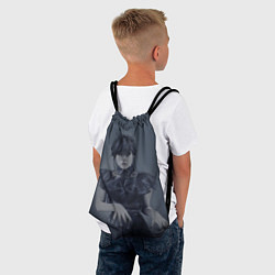 Рюкзак-мешок Уэнсдэй рисунок карандашами, цвет: 3D-принт — фото 2