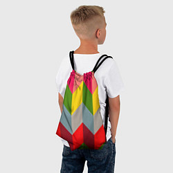Рюкзак-мешок Разноцветный ромбический абстрактный паттерн, цвет: 3D-принт — фото 2