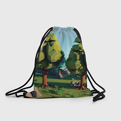 Рюкзак-мешок Воксельный лес, цвет: 3D-принт