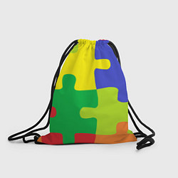 Рюкзак-мешок Пазлы разноцветные, цвет: 3D-принт