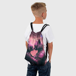 Рюкзак-мешок Влюбленные кибер-котики, цвет: 3D-принт — фото 2
