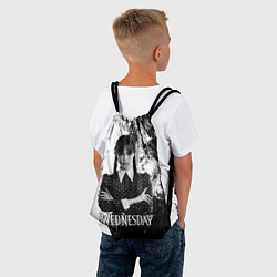 Рюкзак-мешок Wednesday black and white, цвет: 3D-принт — фото 2
