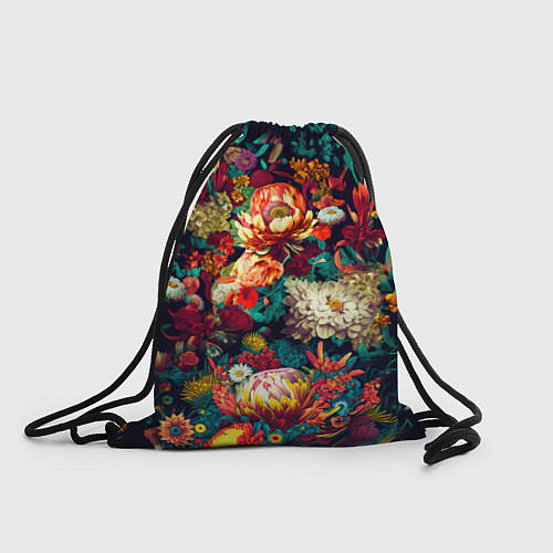 Мешок для обуви Цветочный паттерн с цветами и листьями / 3D-принт – фото 1