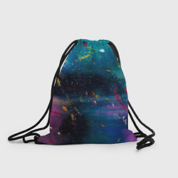 Рюкзак-мешок Сине-фиолетовый туман и краски разных цветов, цвет: 3D-принт