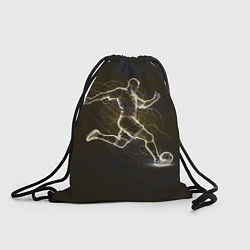Рюкзак-мешок Футболист с мячом в сетке, цвет: 3D-принт