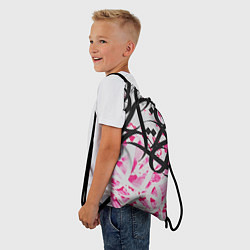 Рюкзак-мешок Черно-розовая каллиграфия, цвет: 3D-принт — фото 2