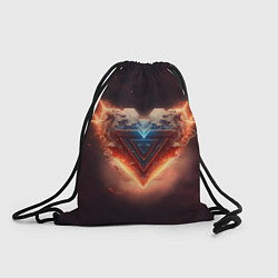 Рюкзак-мешок Каменное сердце в неоновом красном электрическом с, цвет: 3D-принт