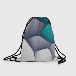 Рюкзак-мешок Серо-бело-синий каменный паттерн, цвет: 3D-принт