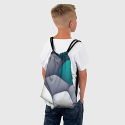 Рюкзак-мешок Серо-бело-синий каменный паттерн, цвет: 3D-принт — фото 2