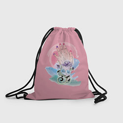 Рюкзак-мешок Женская рука с абстрактными цветами, цвет: 3D-принт