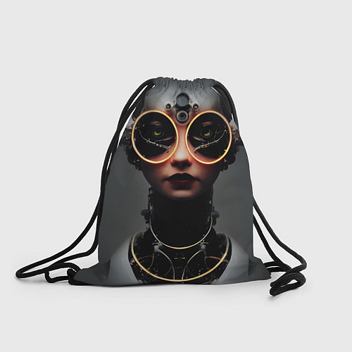 Мешок для обуви Девушка в очках в стиле киберпанк / 3D-принт – фото 1