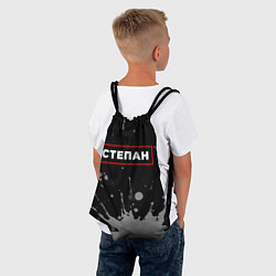 Рюкзак-мешок Степан - в красной рамке на темном, цвет: 3D-принт — фото 2