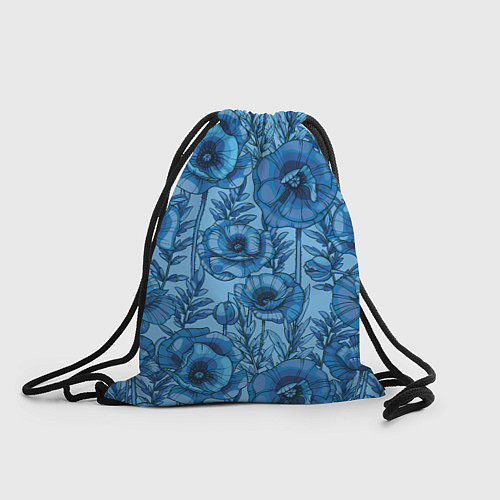 Мешок для обуви Синие цветы / 3D-принт – фото 1