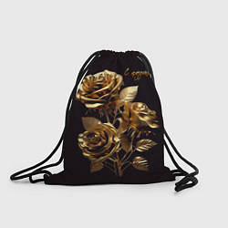 Рюкзак-мешок Золотые розы, цвет: 3D-принт