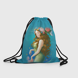 Рюкзак-мешок Фэнтези девушка с розами, цвет: 3D-принт