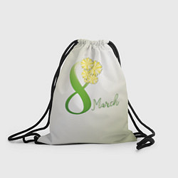 Рюкзак-мешок Восьмерка в ромашках, цвет: 3D-принт