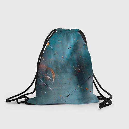 Мешок для обуви Абстрактный синий туман, силуэты и краски / 3D-принт – фото 1