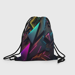 Рюкзак-мешок Неоновые абстрактные полигоны, цвет: 3D-принт