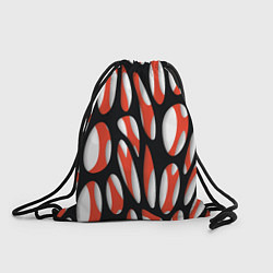 Рюкзак-мешок Красные и черные сетчатые прожилки, цвет: 3D-принт