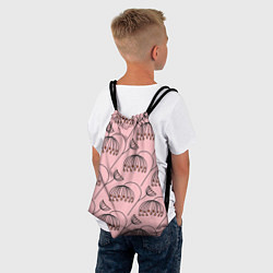 Рюкзак-мешок Цветы в стиле бохо на пудрово-розовом фоне, цвет: 3D-принт — фото 2