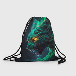 Рюкзак-мешок Звездный зеленый кот, цвет: 3D-принт