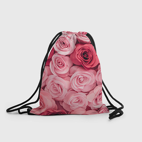 Мешок для обуви Чайная пыльная роза - нежно розовый цветок / 3D-принт – фото 1