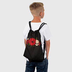 Рюкзак-мешок Череп среди цветов, цвет: 3D-принт — фото 2