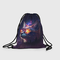 Рюкзак-мешок Кот в очках в космосе, цвет: 3D-принт