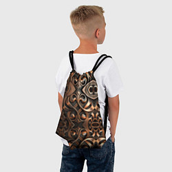 Рюкзак-мешок Золотой узор - паттерн, цвет: 3D-принт — фото 2